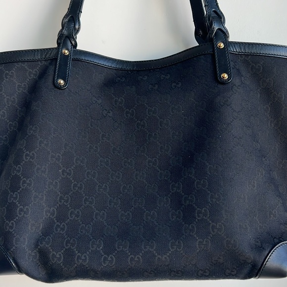 GUCCI Original GG Canvas and Leather Craft Original Tote with POUCH - Picture 14 of 16